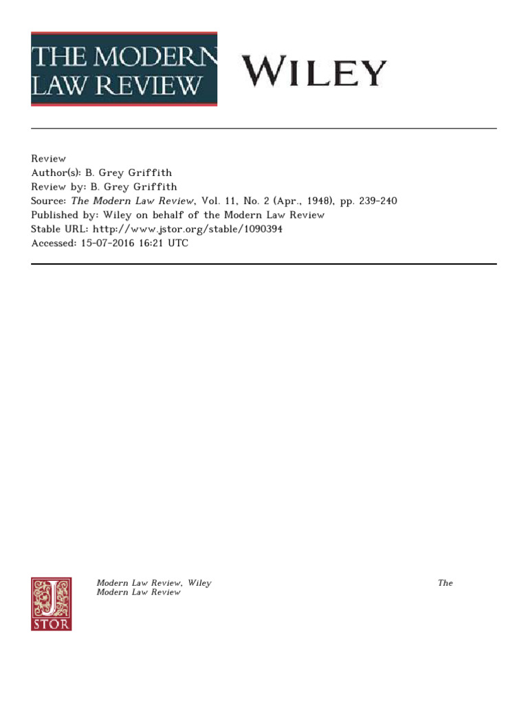 Modern Law Review, Wiley The Modern Law Review: This Content Downloaded ...