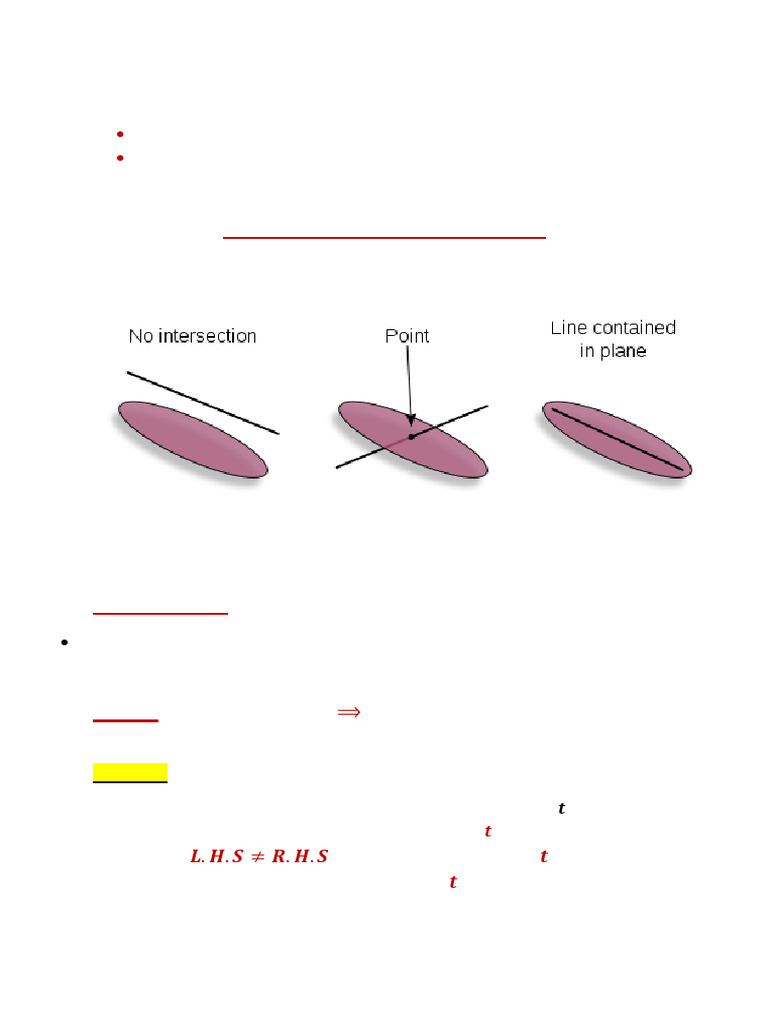 Line and Plane Intersections Explained | PDF | Line (Geometry) | Equations