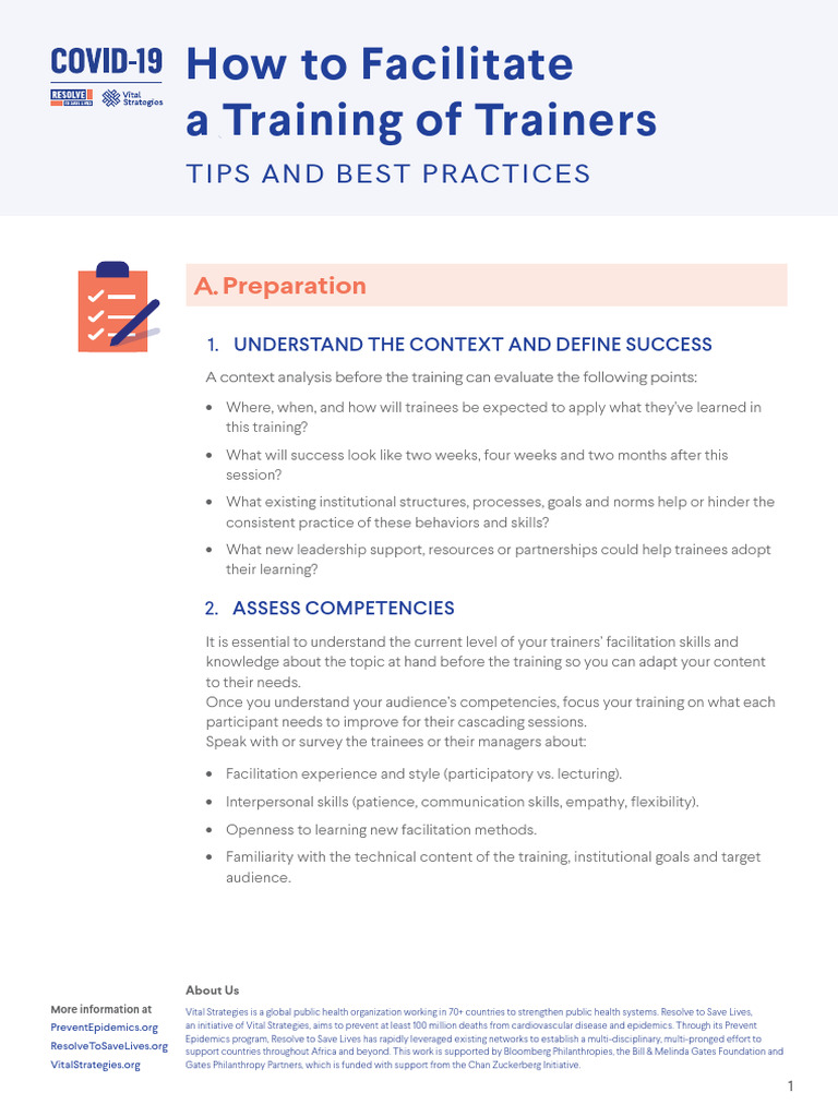 Training of Trainers Facilitation Guide | PDF | Learning | Reinforcement
