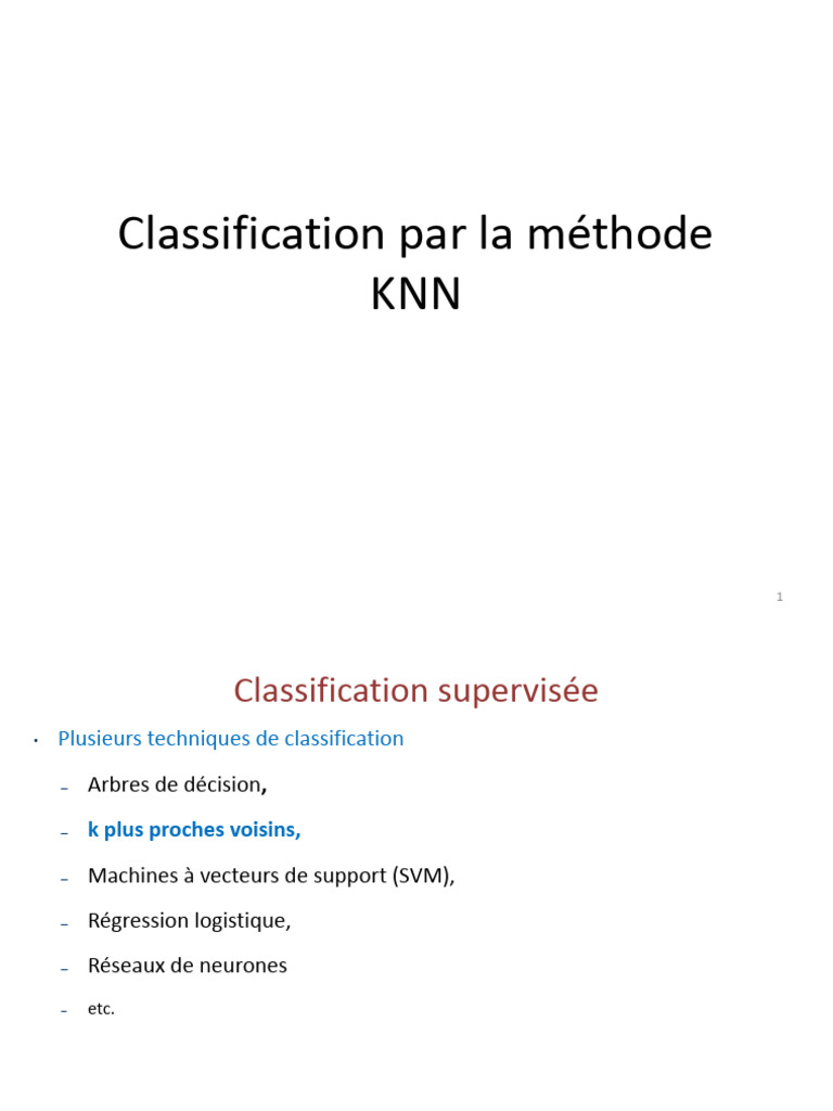 Classification avec la méthode KNN | PDF | Analyse de régression ...