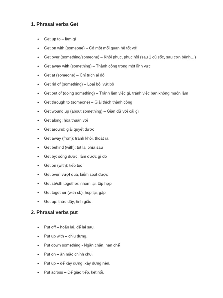 Phrasal Verbs Get | PDF