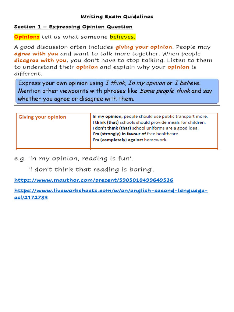 Writing Exam Guidelines | PDF | Linguistics | Human Communication