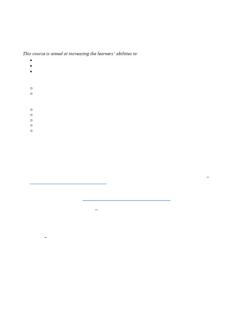 Course Learning Objectives | PDF