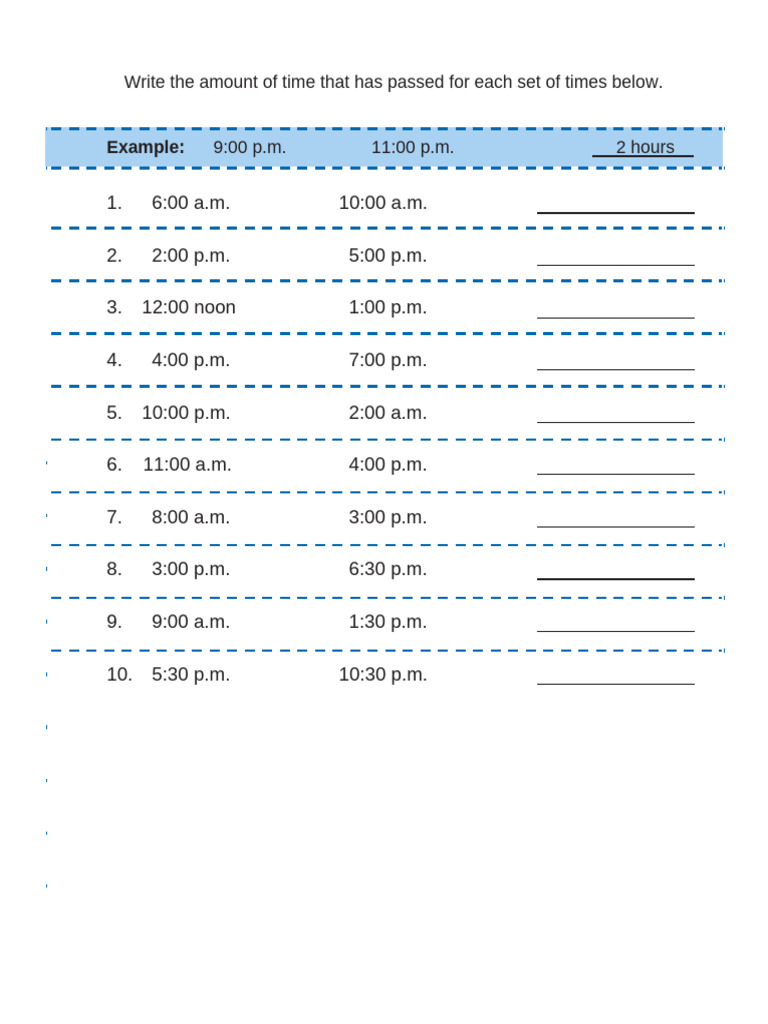 Time Calculation Practice | PDF