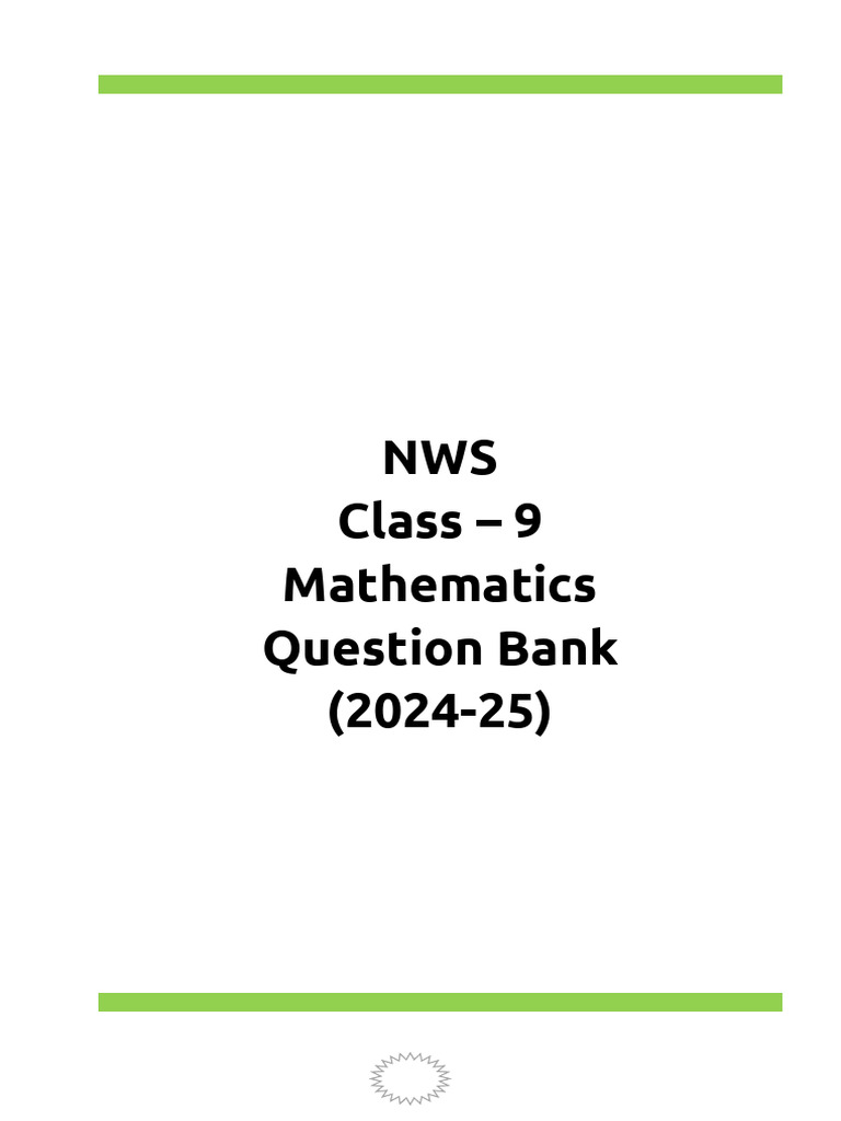 Math QB Grade 9 202425 | PDF | Cartesian Coordinate System | Circle
