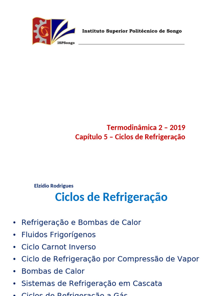 Ciclos de Refrigeração e Termodinâmica | PDF | Refrigeração | Bomba de ...
