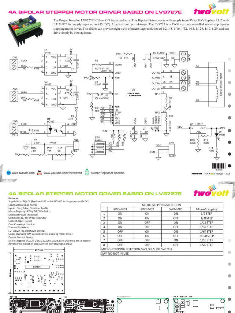 LV8727E Bipolar Stepper Motor Driver | PDF | Electrical Equipment ...