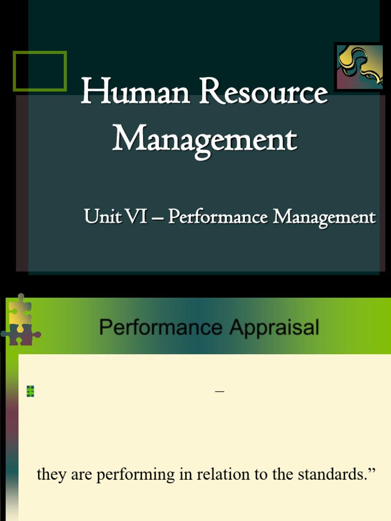 Unit VI - Performance Management (Students Version) | PDF | Performance ...