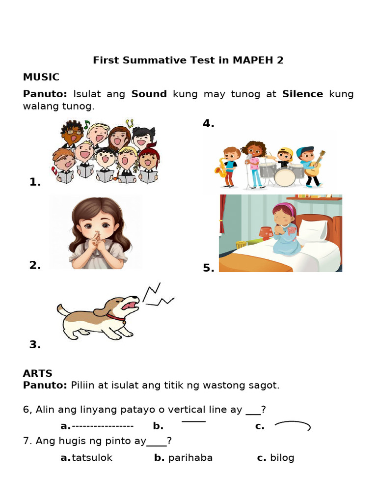First Summative Test in MAPEH 2 | PDF