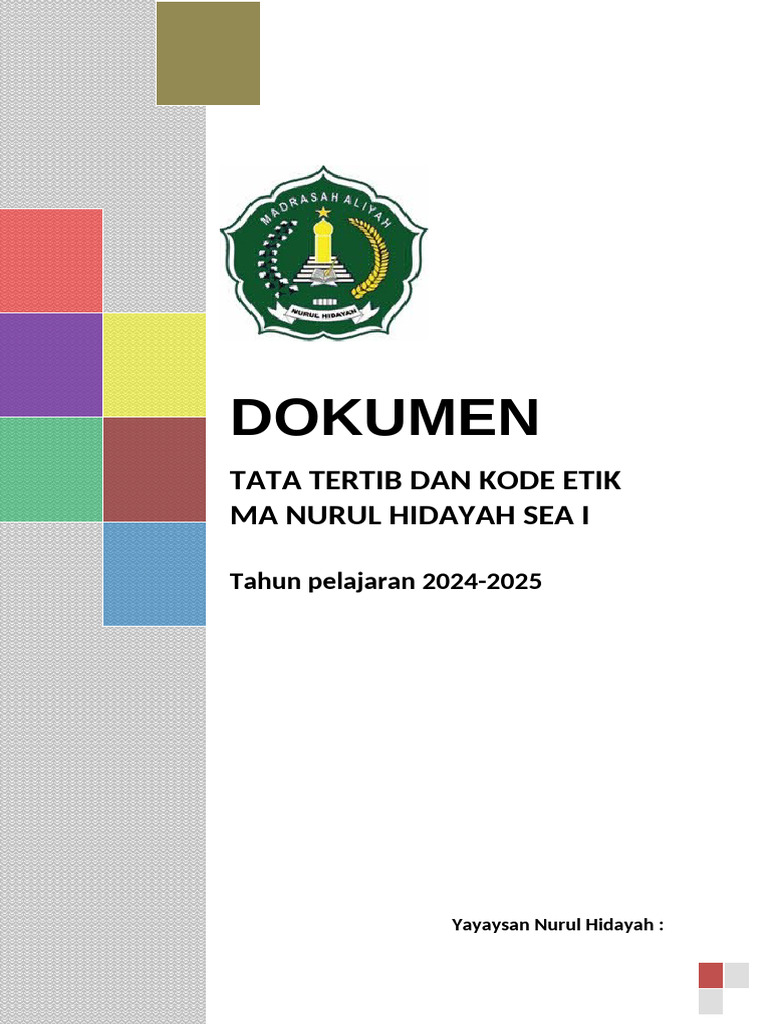 Dokumen Tata Tertib Dan Kode Etik Siswa Ma NH 2024 Rev | PDF