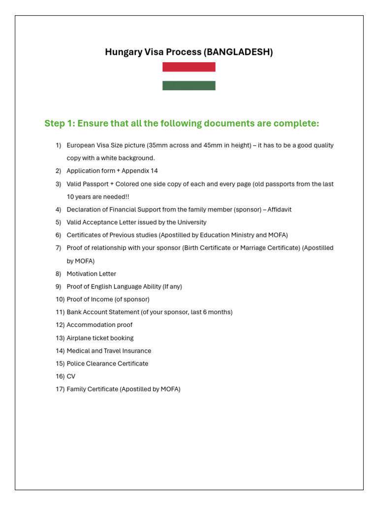 Hungary Visa Process | PDF