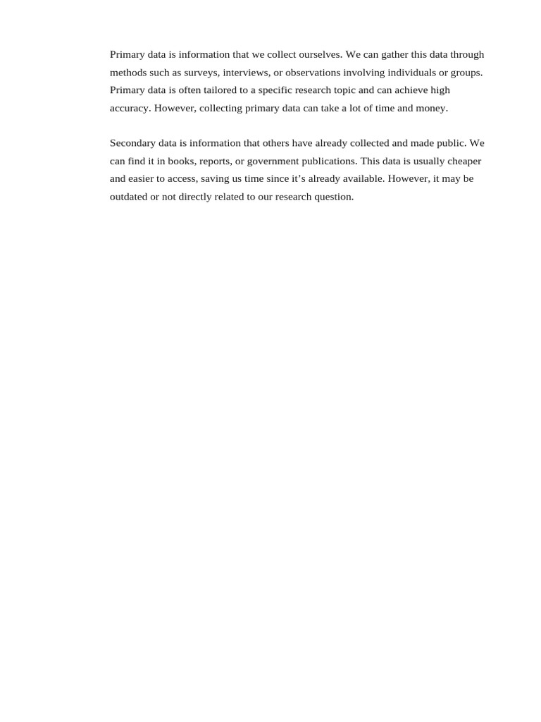 Primary and Secondary Data | PDF