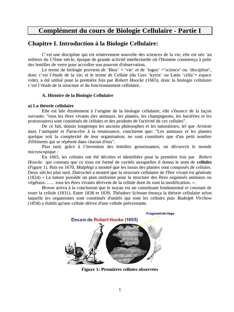 Introduction à la Biologie Cellulaire | PDF | Cellule (Biologie ...