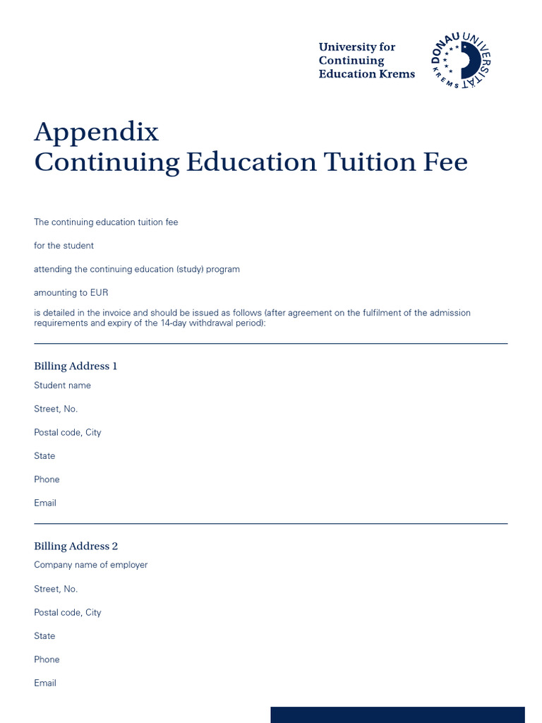 Continuing Education Tuition Fee Details | PDF