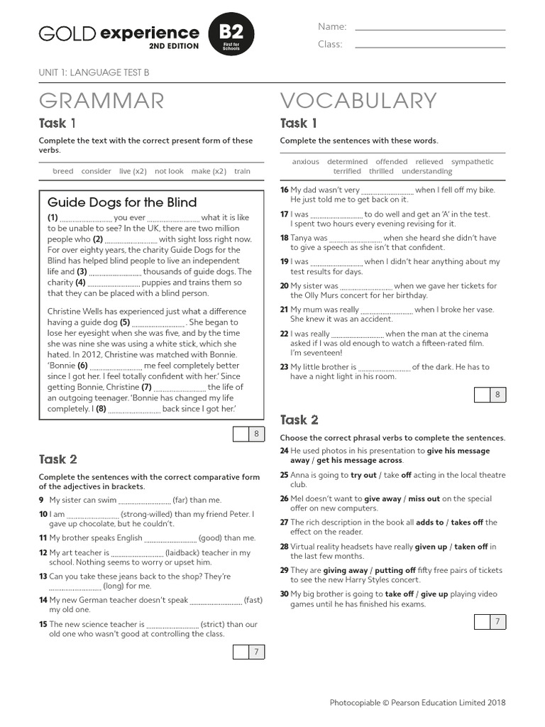 B2 English Language Test | PDF | Linguistics