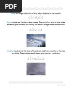 Download Three Types of Clouds - Elementary Worksheets by sixhotpeppers SN7992104 doc pdf