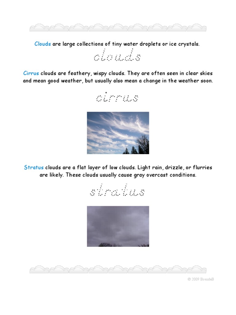 Types of Clouds Explained | PDF | Cloud | Meteorological Phenomena