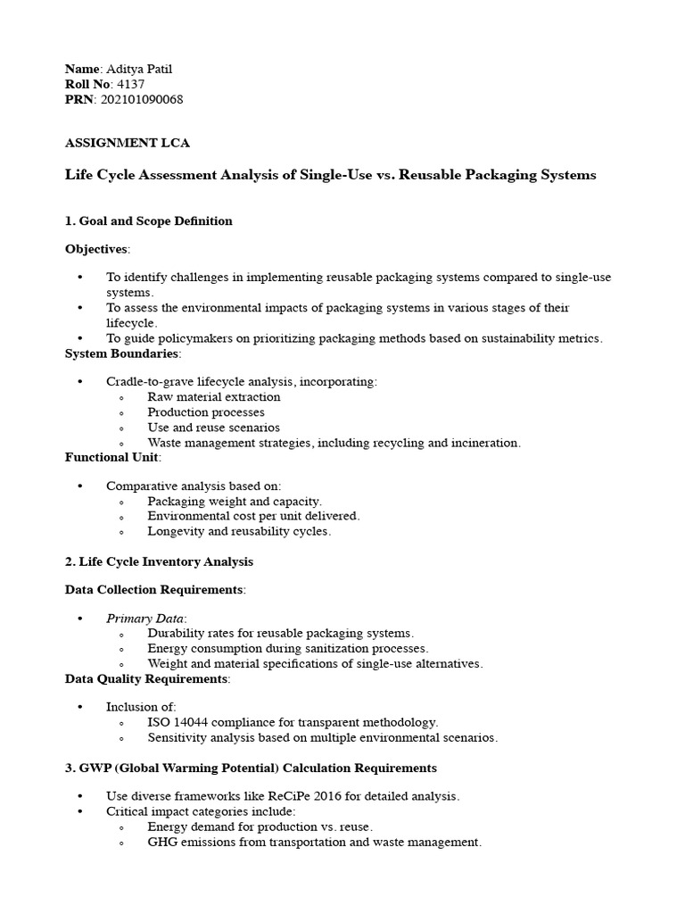 Aditya LCA | PDF | Life Cycle Assessment | Reuse