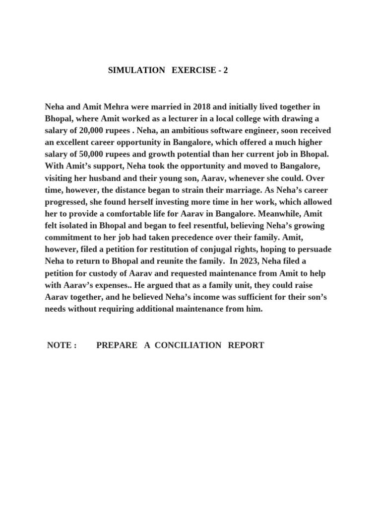 Simulation Exercise 2 Consiliation | PDF