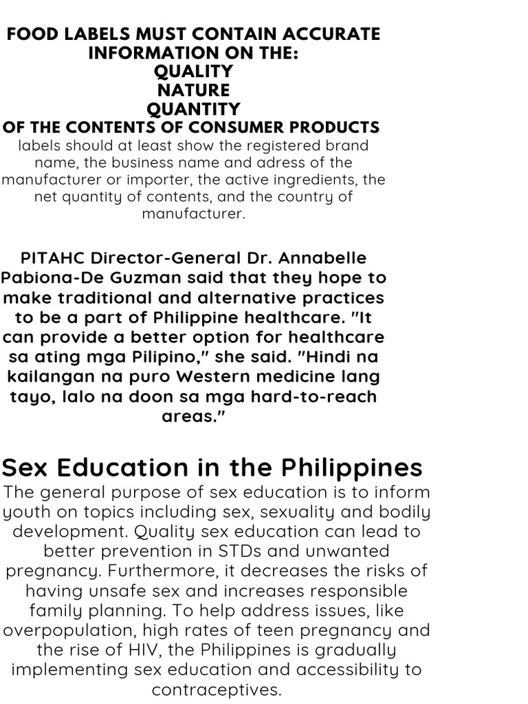 Food labels must contain pdf sex education hiv aids