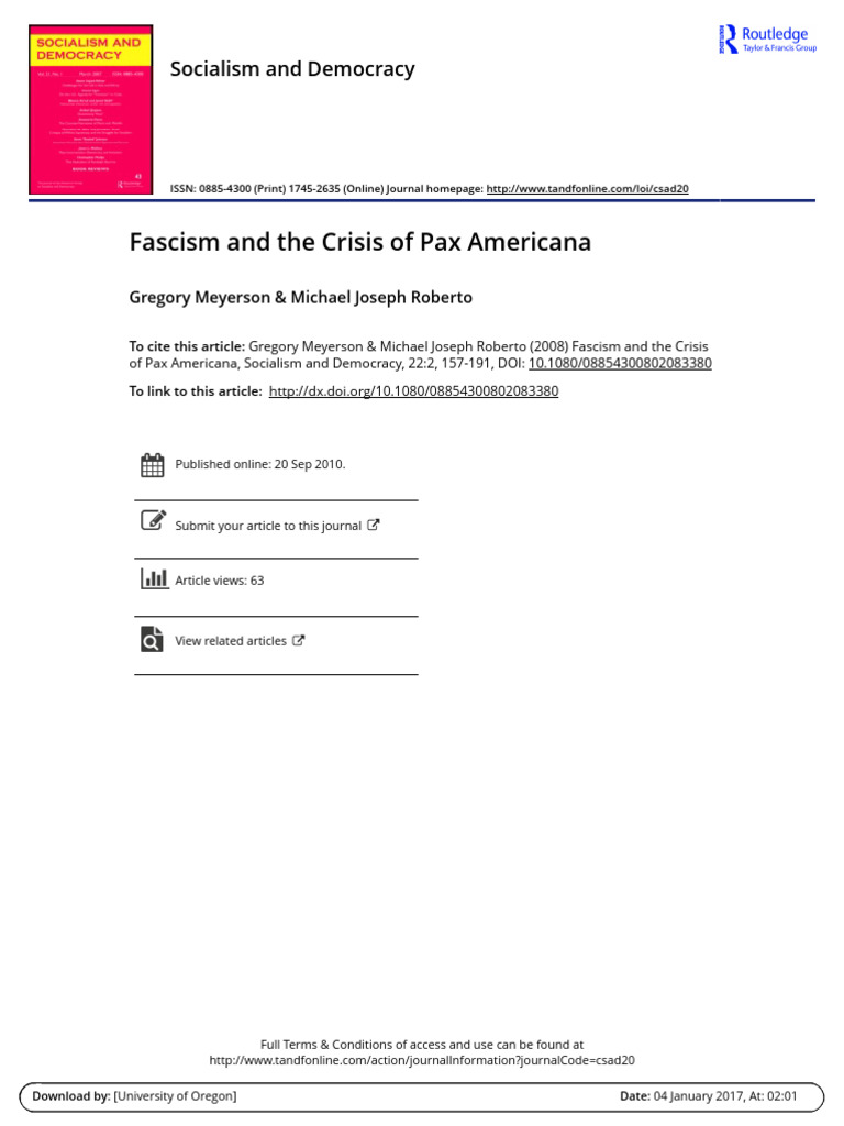 Fascism and The Crisis of Pax Americana | PDF | Recession | Fascism