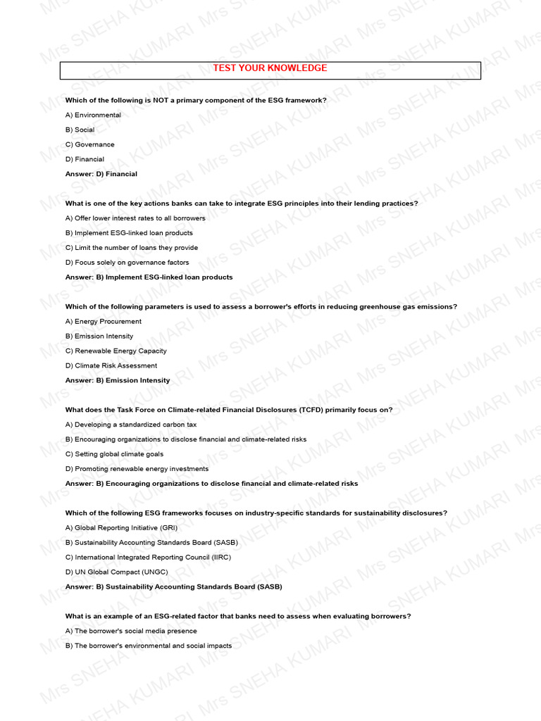 Test Your Knowledge | PDF | Economy And The Environment | Business