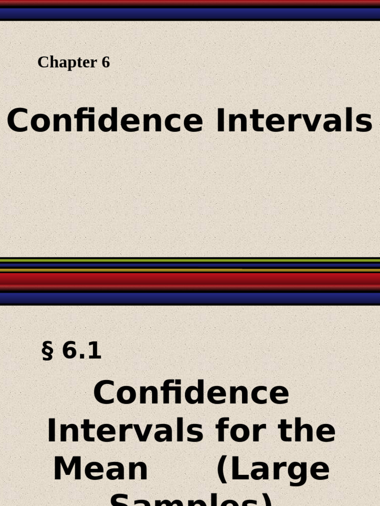 Confidence Intervals for Population Mean | PDF | Estimator | Confidence ...
