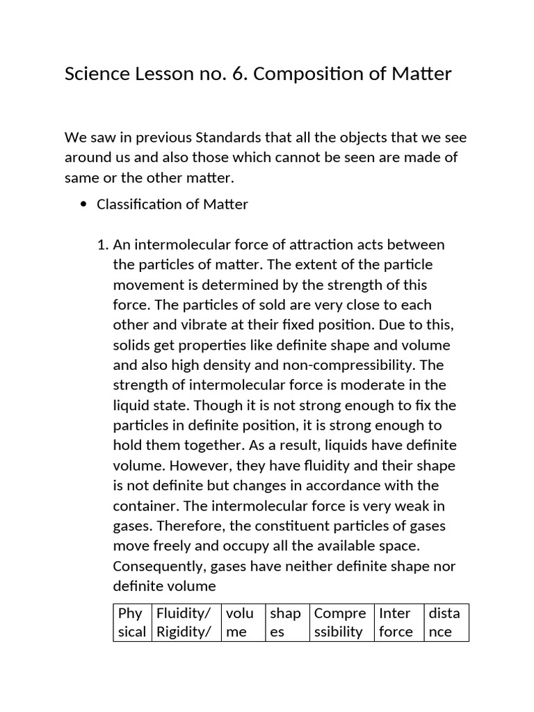 Composition and Classification of Matter | PDF | Chemical Compounds ...