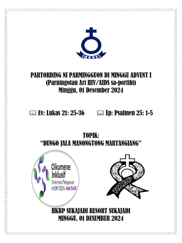 December 01, 2024 - Parture Ni Parmingguon Advent 1, HIV, AIDS | PDF