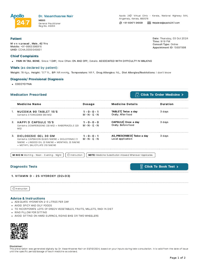 Prescription - Apollo 2471727971466973 | PDF | Medicine | Health Care