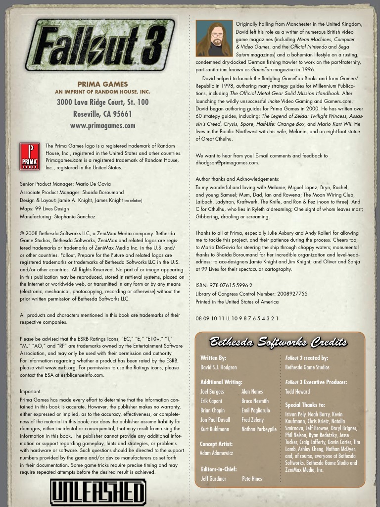 Fallout 3 Official Game Guide - Unleashed | PDF | Leisure