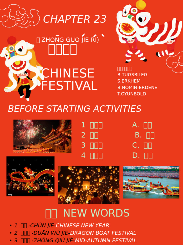 Red and White Chinese New Year Traditions Modern Presentation | PDF