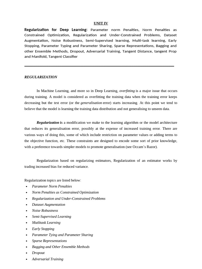 Regularization Techniques in Deep Learning | PDF | Applied Mathematics ...