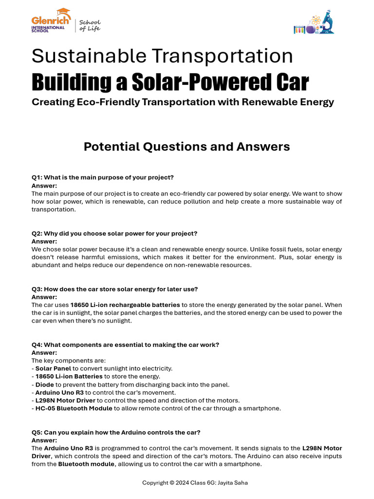 Solar-Powered Car Project Overview | PDF | Solar Power | Solar Panel