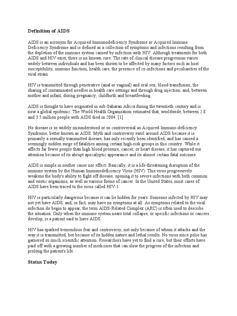 AIDS DEFINITION MEANING intelligence overview