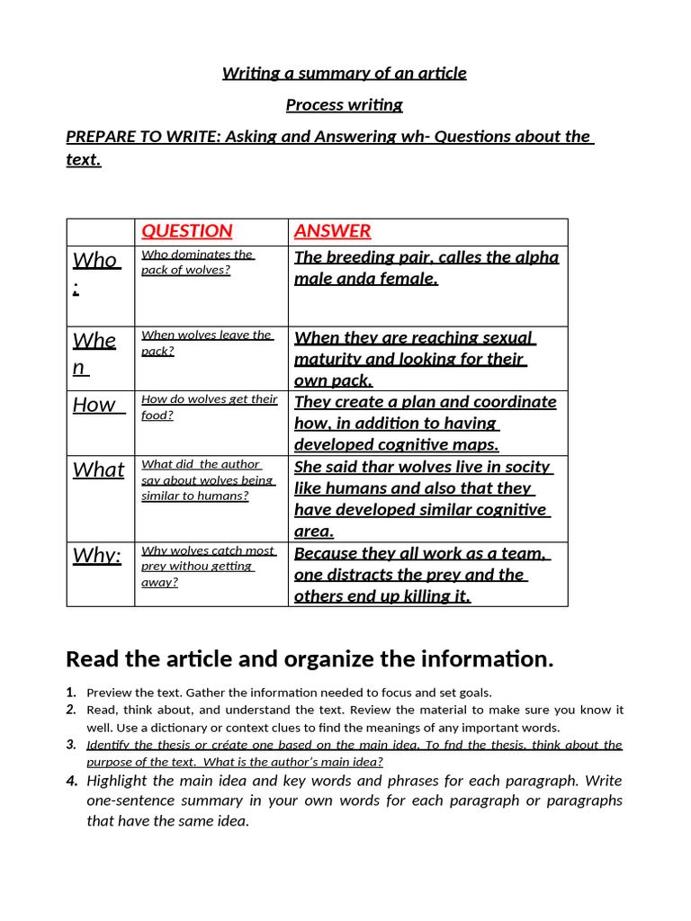Writing A Summary of An Article | PDF | Intelligence | Human
