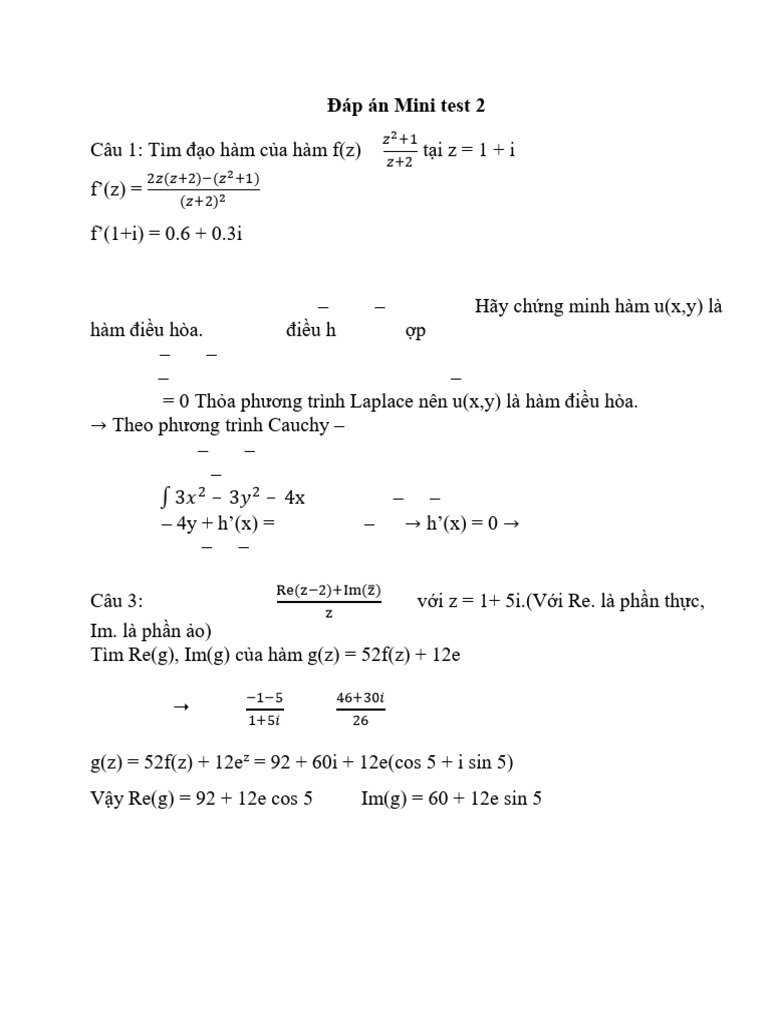 Đáp Án Mini Test 2 | PDF