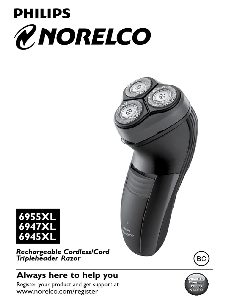 Philips Norelco 6945XL Electric Razor | PDF | Shaving | Razor