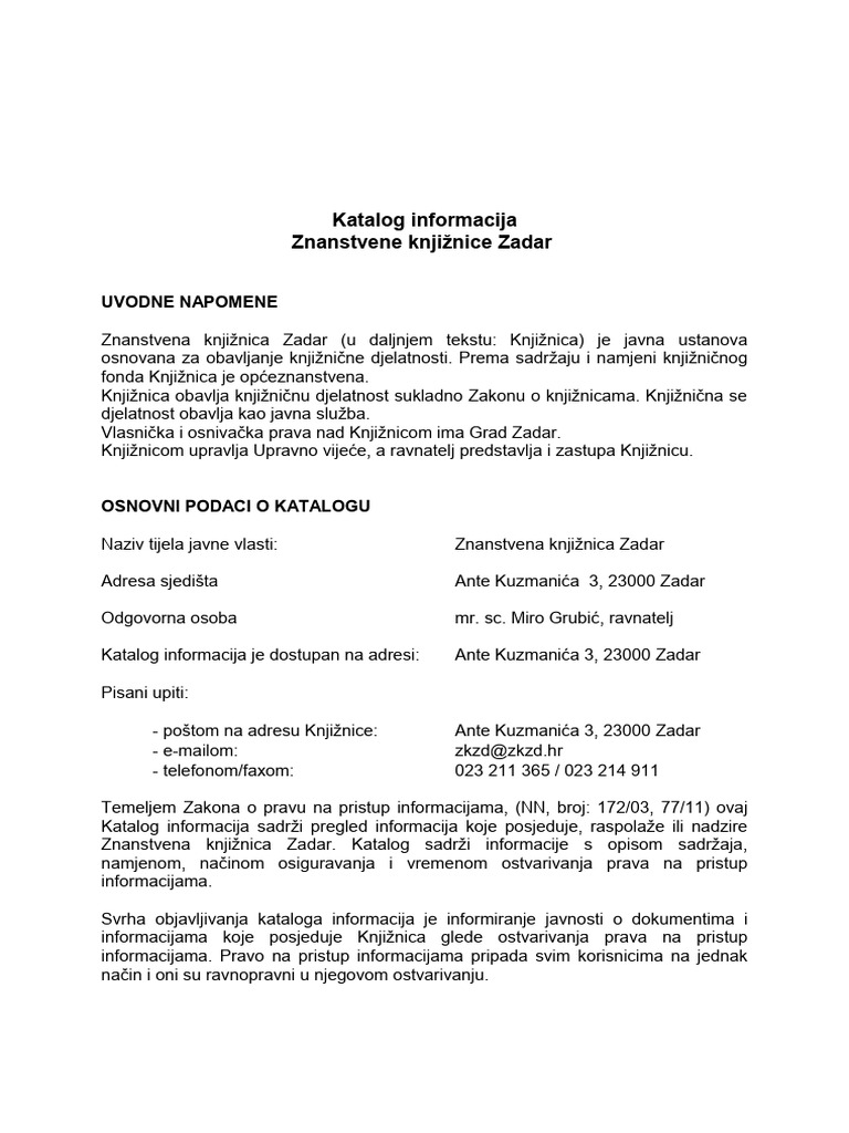 Katalog Informacija | PDF