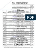 Az Újvidéki Színház 2012 Februári Játékrendje