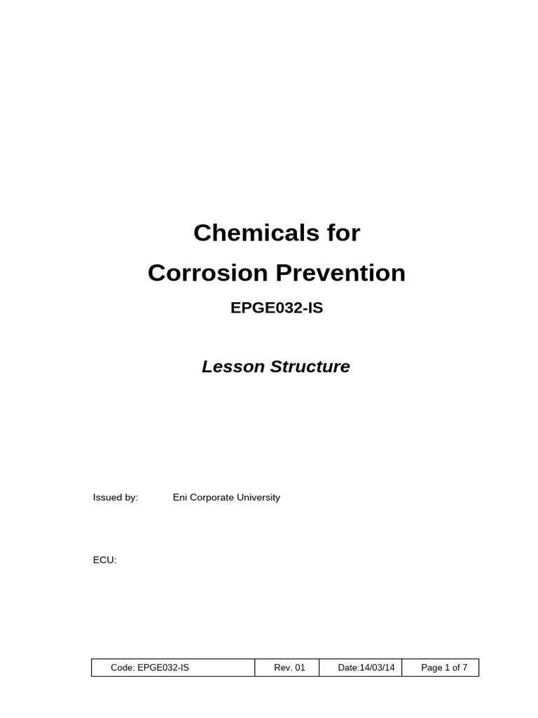 Lesson Structure - Rev01 | PDF | Corrosion | Chemistry