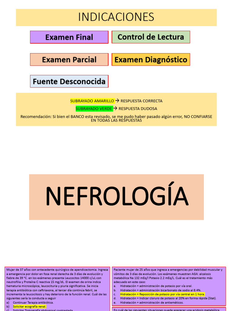 Megabanqueo Nefro + Gastro | PDF | Riñón | Enfermedad renal crónica