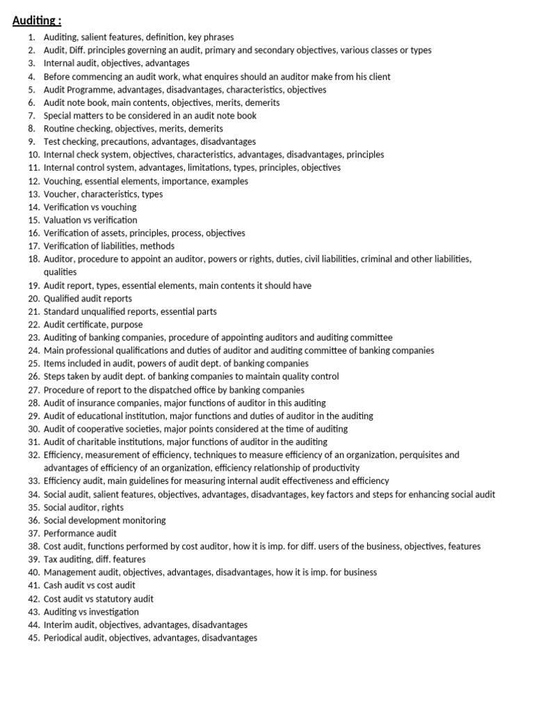 Comprehensive Guide to Auditing Principles | PDF | Audit | Auditor's Report