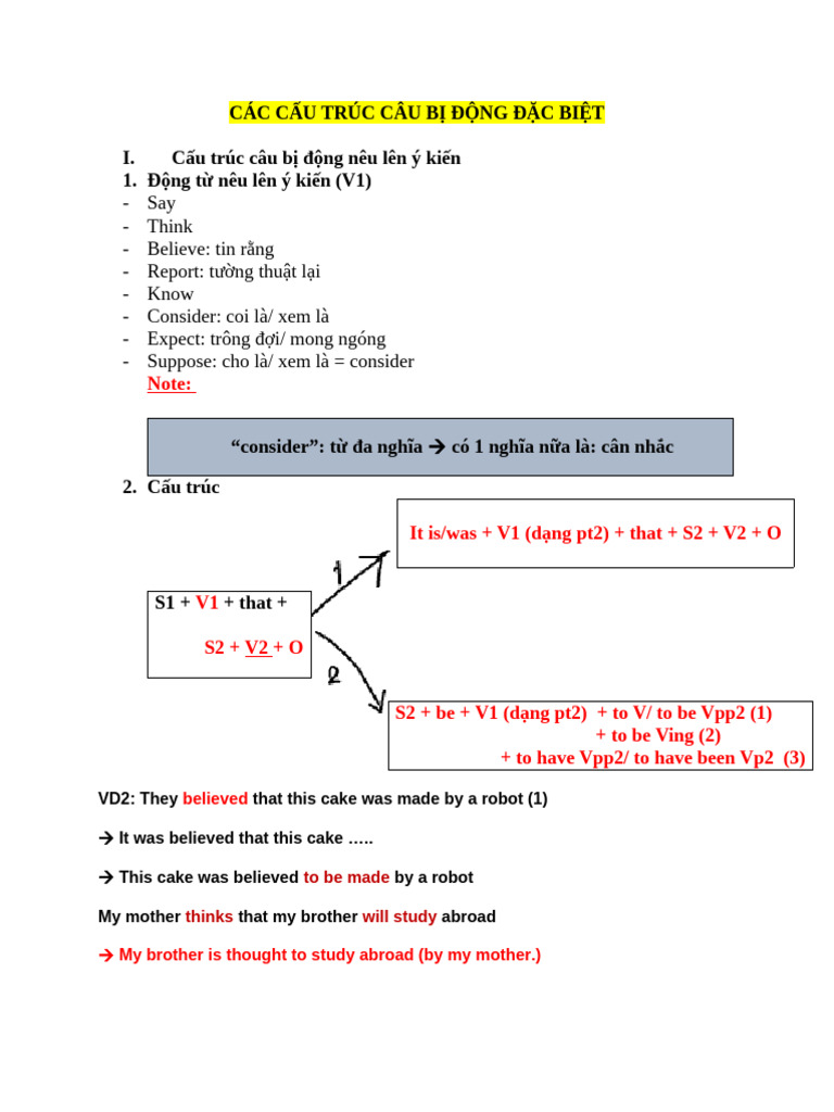 Cấu Trúc Câu Bị Động Đặc Biệt | PDF