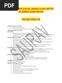 Society and Social Justice Synopsis - Smriti Shah Ma'am