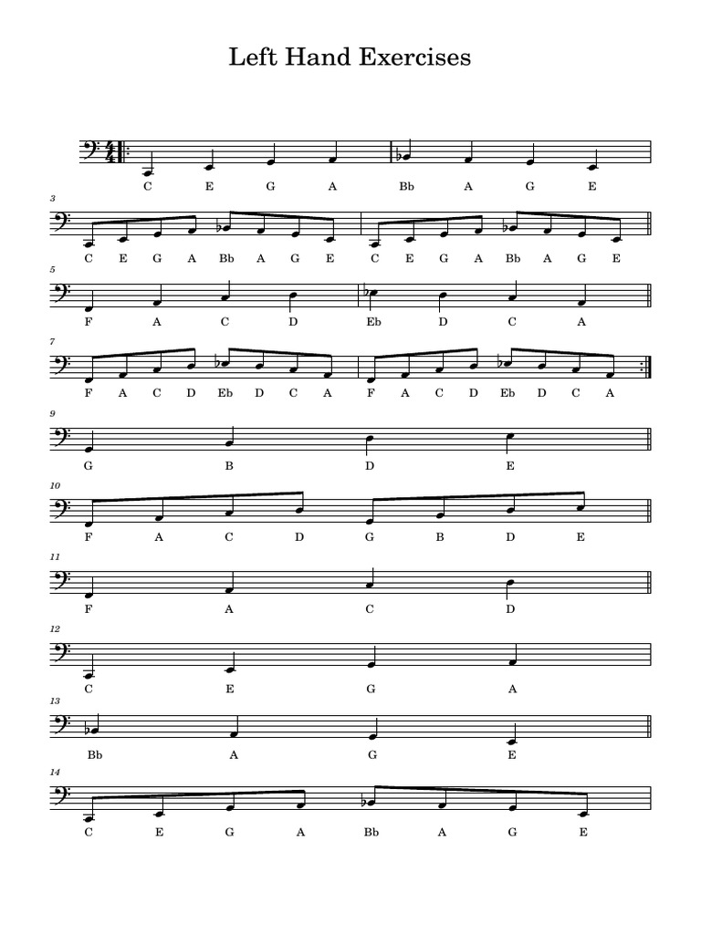 Left Hand Exercises Pdf