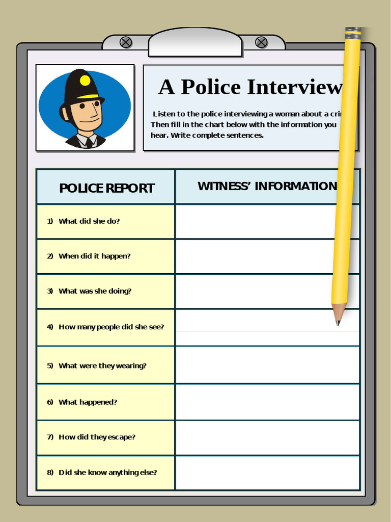 A Police Intervew Listening | PDF
