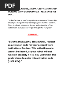 Installation Guide For Dominant Ea