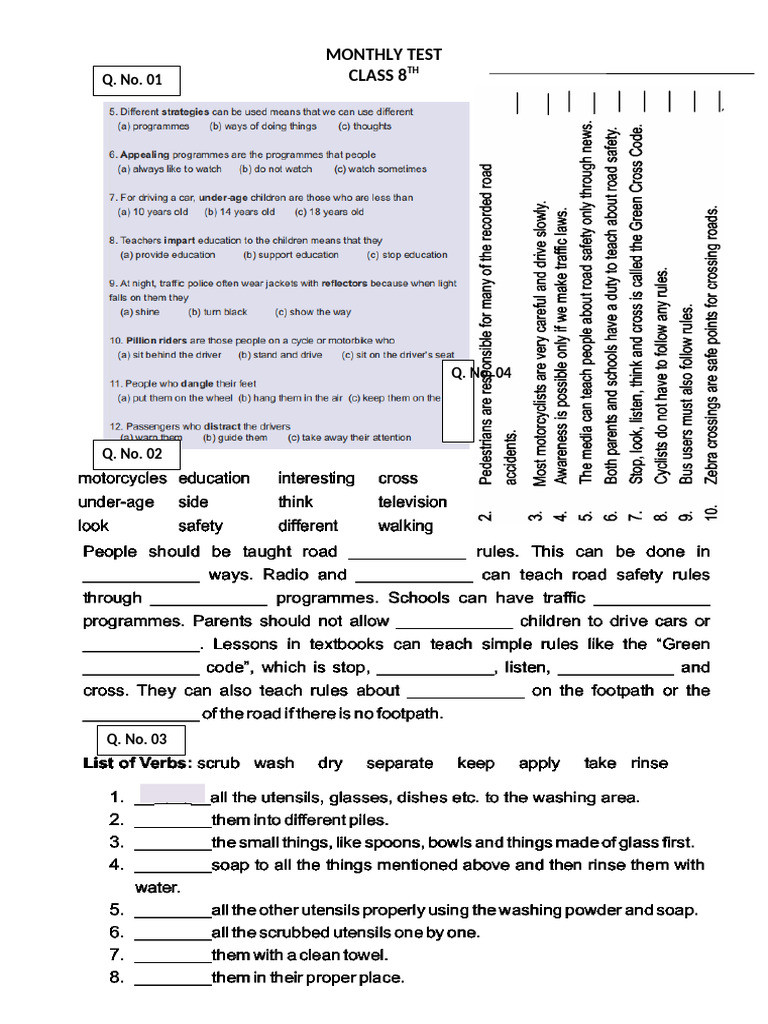 Monthly Test 2 | PDF