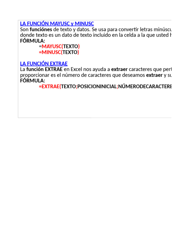 Sesión 8 - Funciones de Texto 2 | PDF | Microsoft | Business